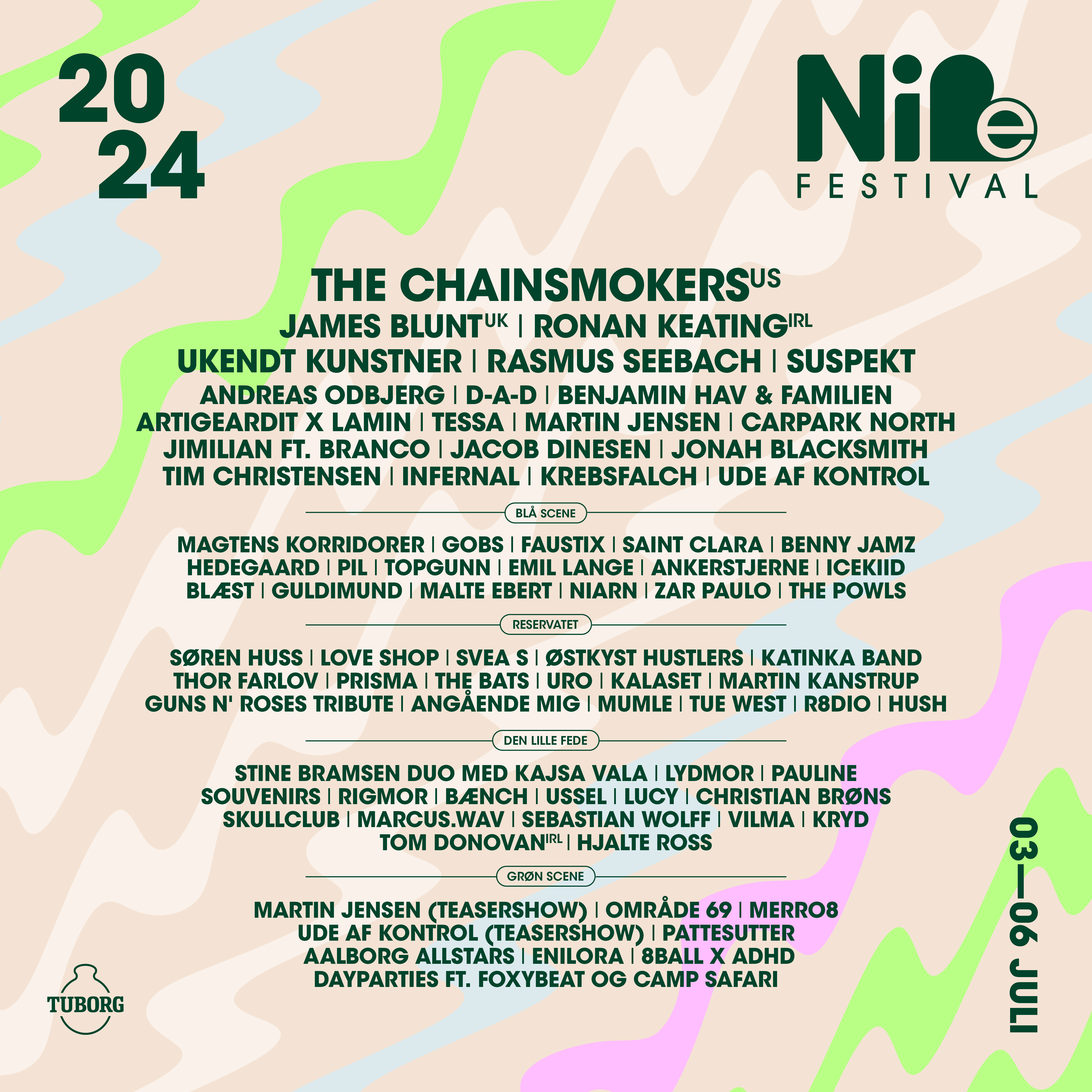 Musikprogrammet er klar til Nibe 2024 6 MusikprogramIG Post Plakat 1200x1200 Nibe Festival 2024